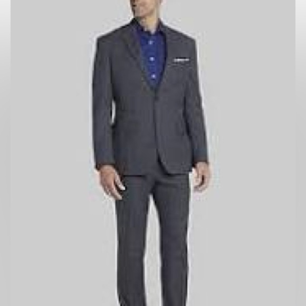 G Manzoni Sz 42 Drop 6S Italian grey stripes formal business pants suit